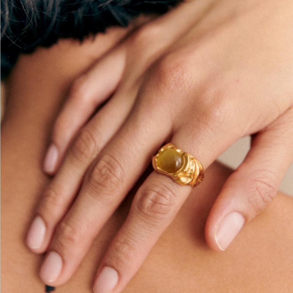 NEW | Sézane Houria Ring Golden Khaki - Size S